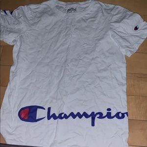 A boys white champion tee shirt